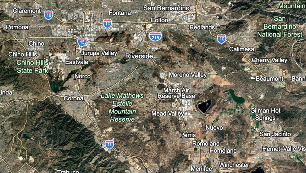 Inland Empire service area map