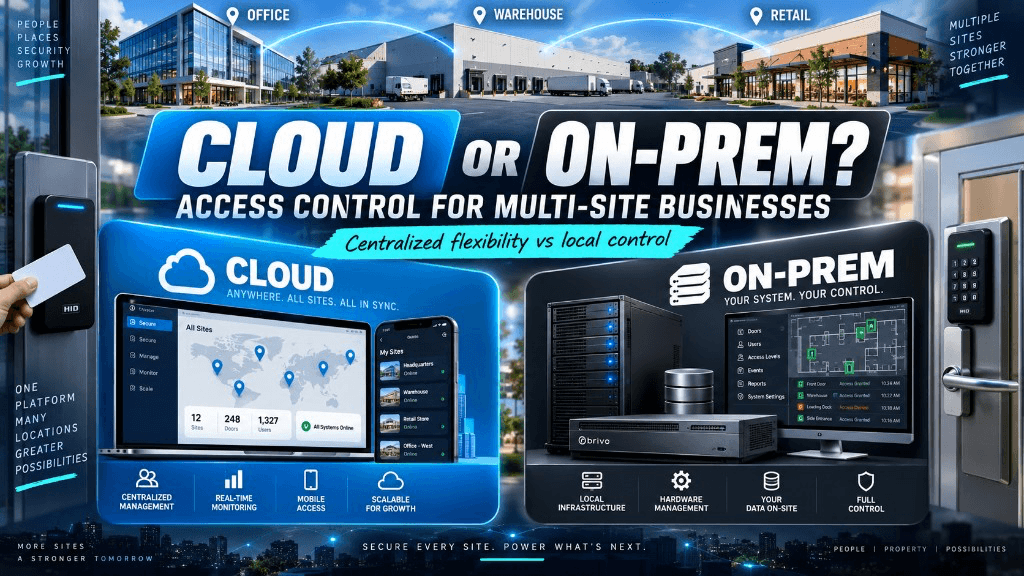 Facilities and IT reviewing multi-site cloud vs on-prem access control options for Southern California buildings
