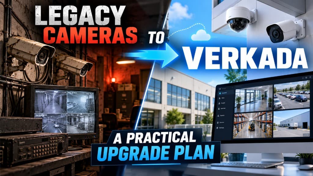 Phased commercial upgrade plan for migrating legacy DVR/NVR security cameras to Verkada cloud-managed cameras