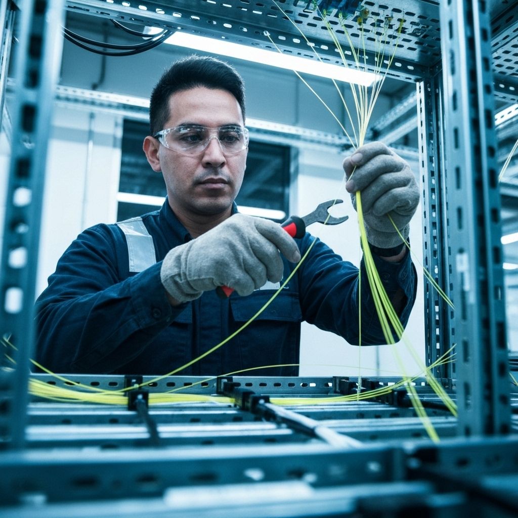 High-speed fiber optic cabling installation