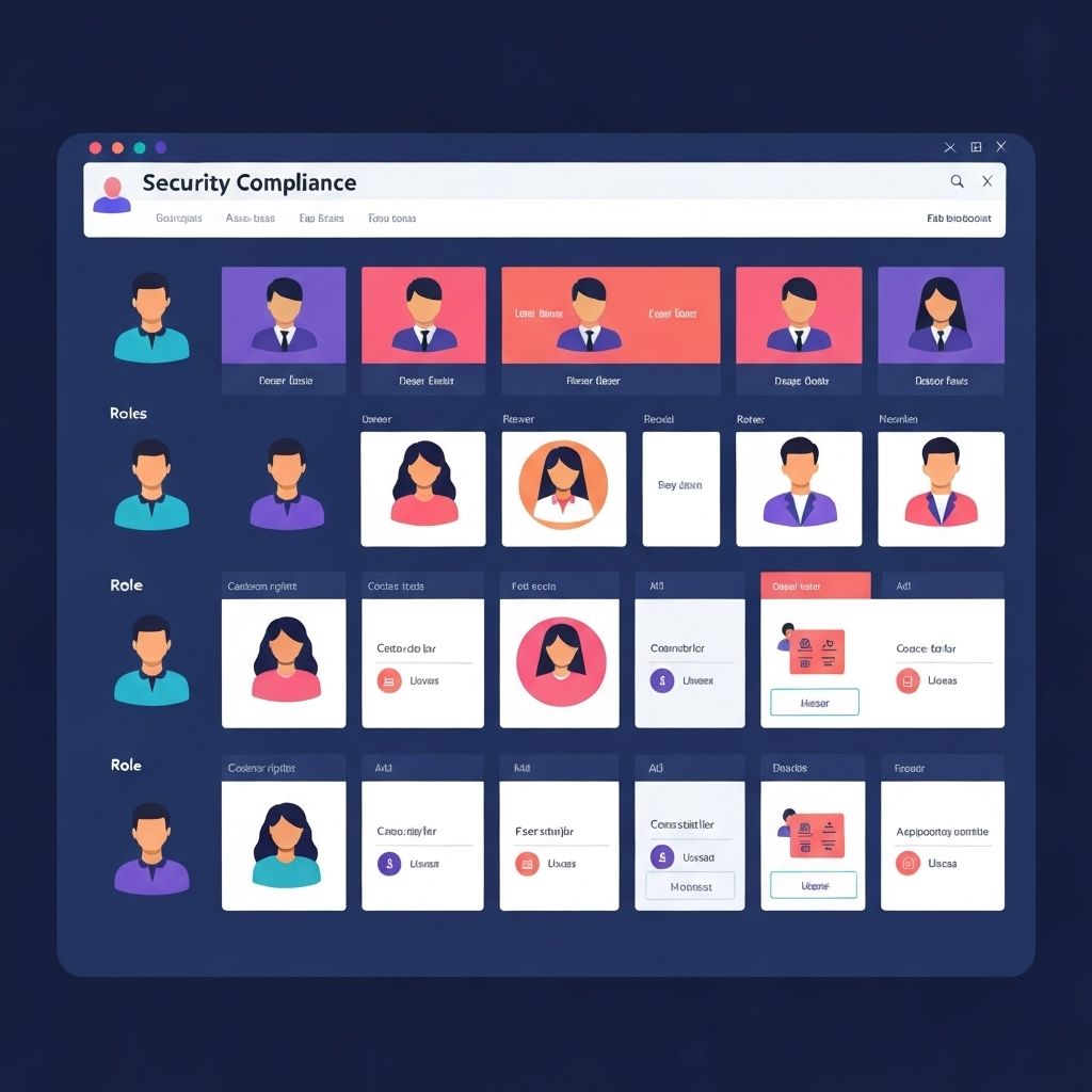 Security compliance interface with role-based access controls